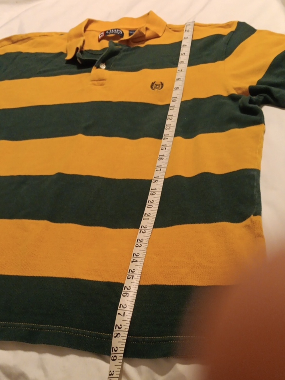Ralph Lauren Green and Yellow Striped Rugby Polo Xlg